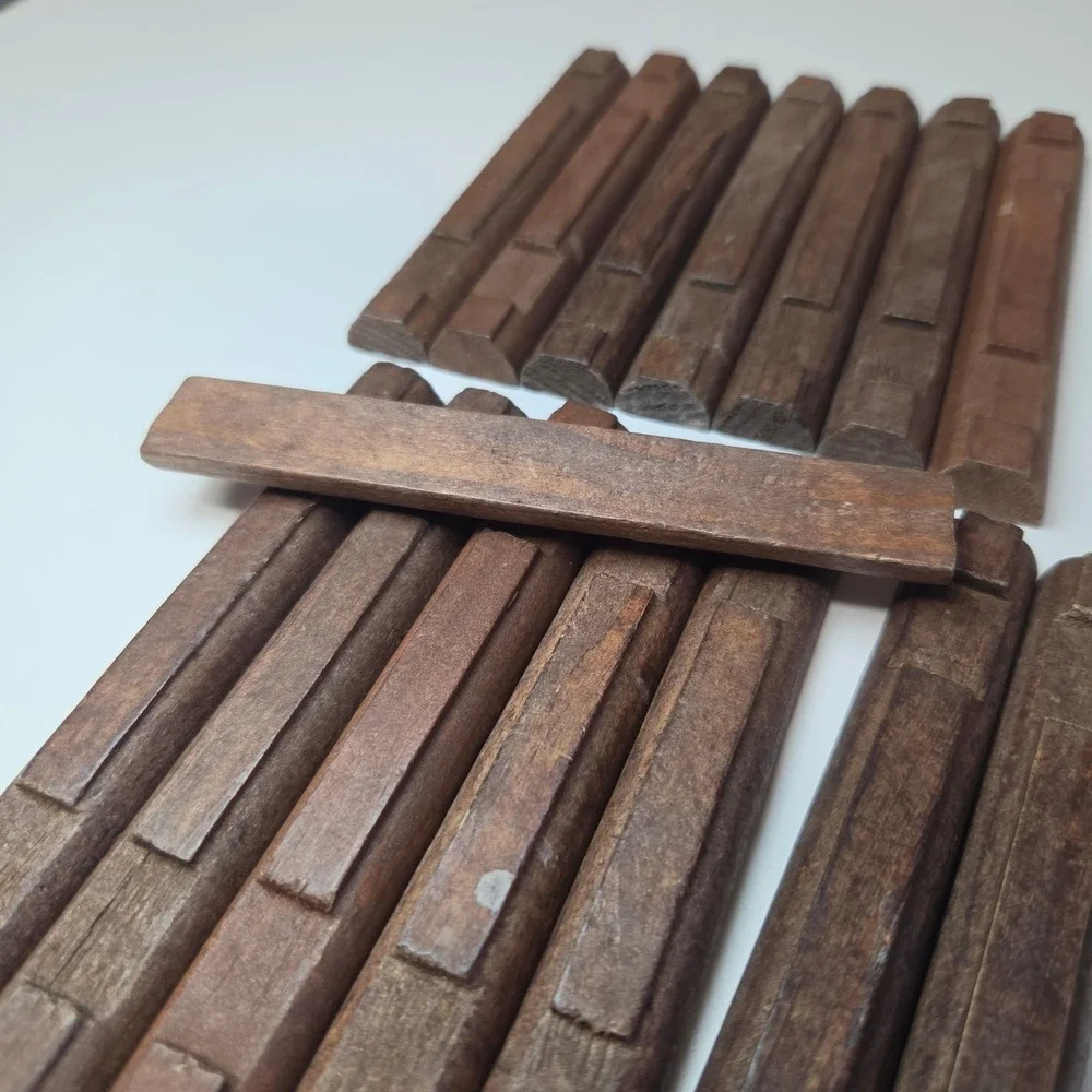 Lincoln Logs Vintage Wood Small Flat Slats Brown Replacement Pieces Lot of 15